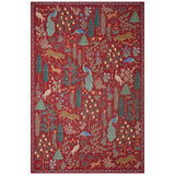 Rifle Paper Co. x Loloi Rug Menagerie MEN-02, Crimson-Rugs-High Fashion Home