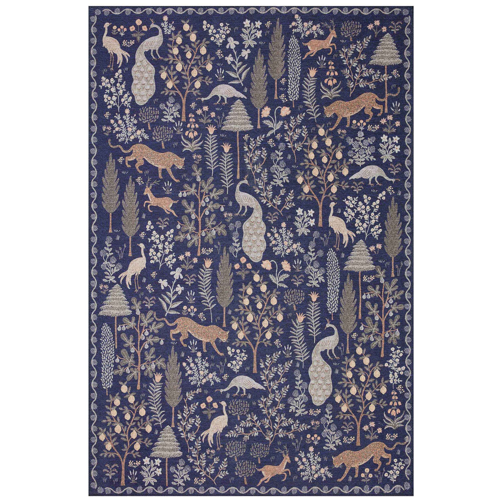 Rifle Paper Co. x Loloi Rug Menagerie MEN-02, Navy-Rugs-High Fashion Home