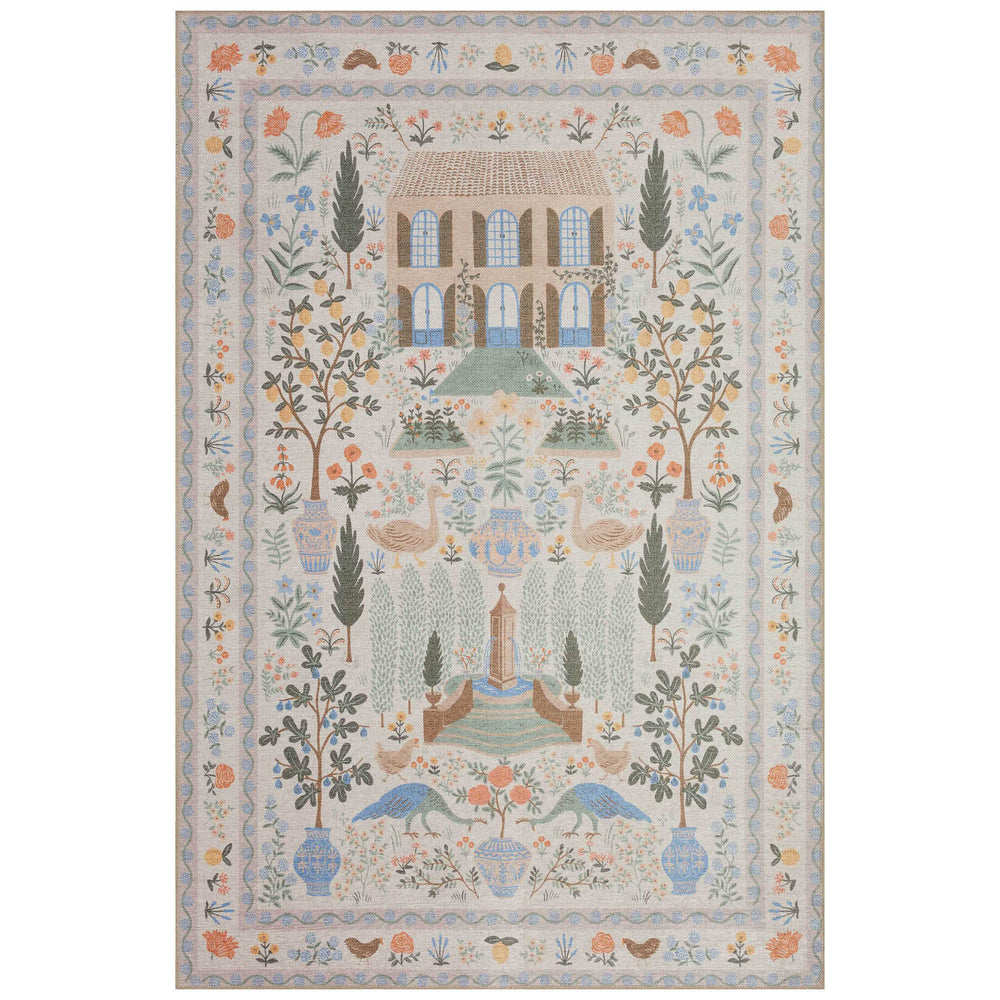 Rifle Paper Co. x Loloi Rug Menagerie MEN-03, Cream-Rugs-High Fashion Home