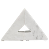 Right Triangle Bookends, White-Accessories-High Fashion Home