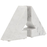 Right Triangle Bookends, White-Accessories-High Fashion Home