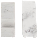 Right Triangle Bookends, White-Accessories-High Fashion Home