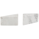 Right Triangle Bookends, White-Accessories-High Fashion Home