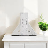 Right Triangle Bookends, White-Accessories-High Fashion Home