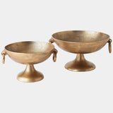 Ring Handle Bowl, Antique Brass-Accessories-High Fashion Home