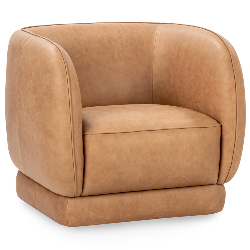 Rinner Leather Chair, Tan-Furniture - Chairs-High Fashion Home