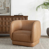 Rinner Leather Chair, Tan-Furniture - Chairs-High Fashion Home