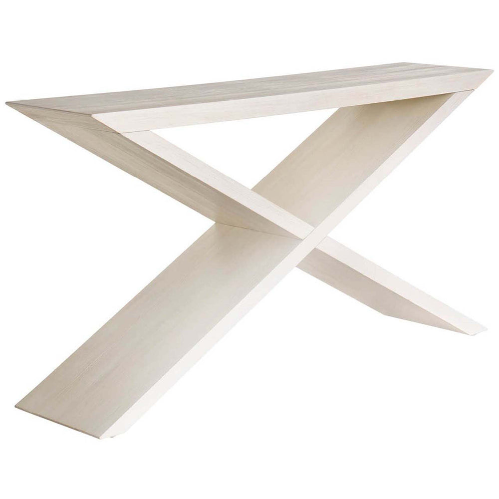 River Rock Cross Console, Light Natural-Furniture - Accent Tables-High Fashion Home