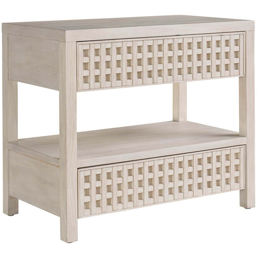 River Rock Lattice Nightstand, River Rock-Furniture - Bedroom-High Fashion Home