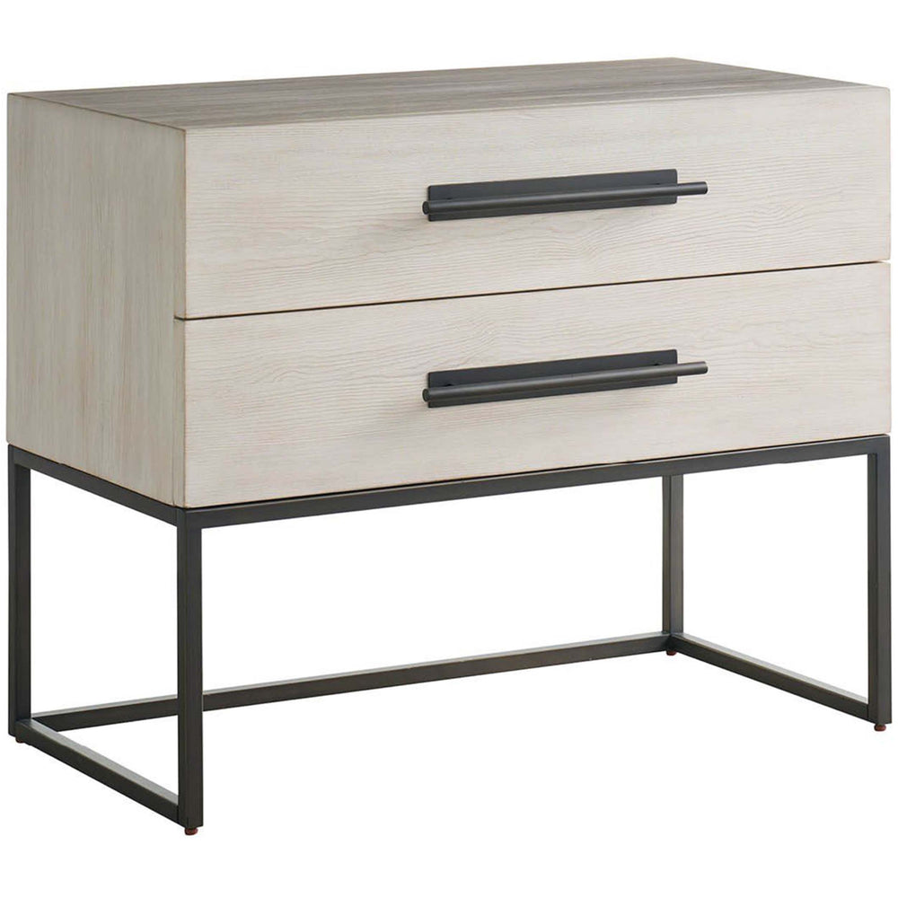 River Rock Metyal Base Nightstand, River Rock-Furniture - Bedroom-High Fashion Home