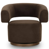 River Swivel Accent Chair, Chocolate Brown-Furniture - Chairs-High Fashion Home