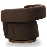 River Swivel Accent Chair, Chocolate Brown-Furniture - Chairs-High Fashion Home