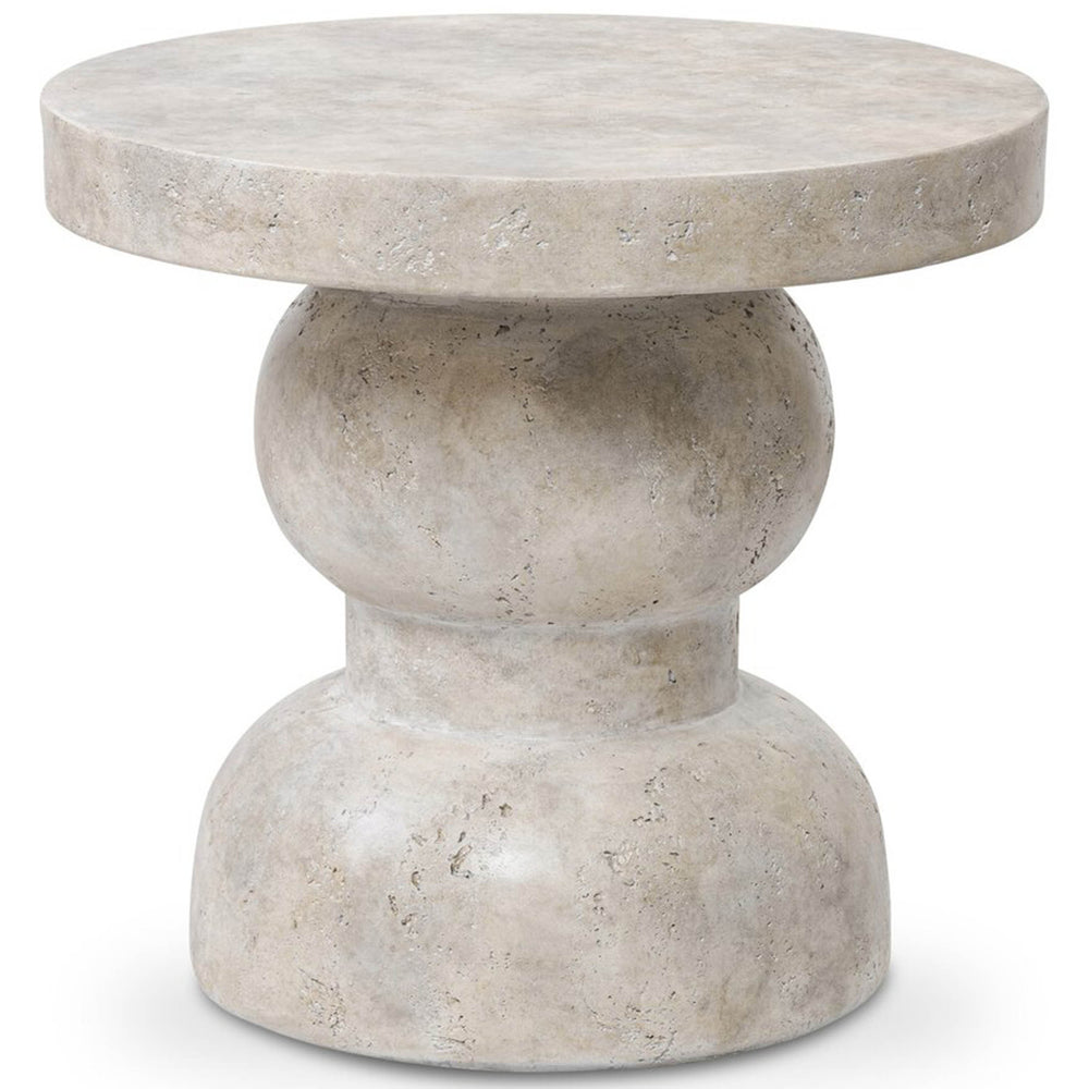 Rivero Outdoor End Table, Aged Fog by Amber Lewis x Four Hands-Furniture - Accent Tables-High Fashion Home
