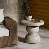 Rivero Outdoor End Table, Aged Fog by Amber Lewis x Four Hands-Furniture - Accent Tables-High Fashion Home