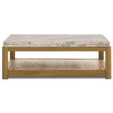 Roberta Coffee Table, Sandblasted White Marble by Amber Lewis x Four Hands-Furniture - Accent Tables-High Fashion Home