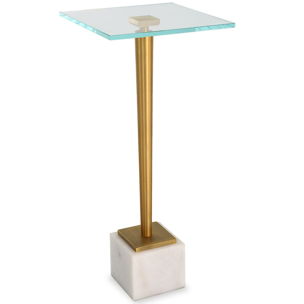 Rocco Accent Table, Antique Brass-Furniture - Accent Tables-High Fashion Home