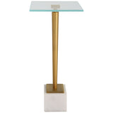 Rocco Accent Table, Antique Brass-Furniture - Accent Tables-High Fashion Home