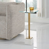 Rocco Accent Table, Antique Brass-Furniture - Accent Tables-High Fashion Home