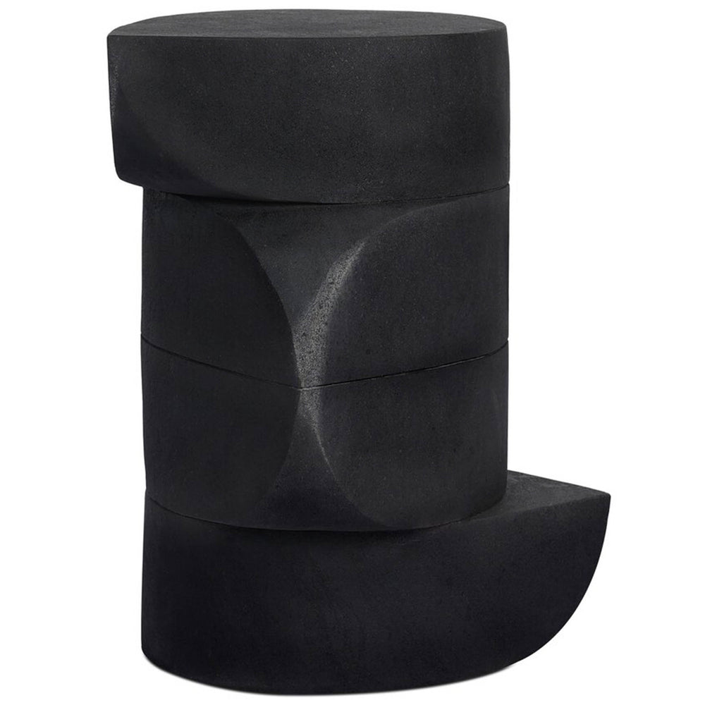 Rockie End Table, Black Lavastone by Four Hands