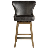 Rockwell Leather Swivel Bar & Counter Stool, Essex Grey-Furniture - Chairs-High Fashion Home