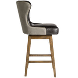 Rockwell Leather Swivel Bar & Counter Stool, Essex Grey-Furniture - Chairs-High Fashion Home