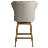 Rockwell Leather Swivel Bar & Counter Stool, Essex Grey-Furniture - Chairs-High Fashion Home