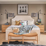 Rodanthe Bed, White Sand-Furniture - Bedroom-High Fashion Home