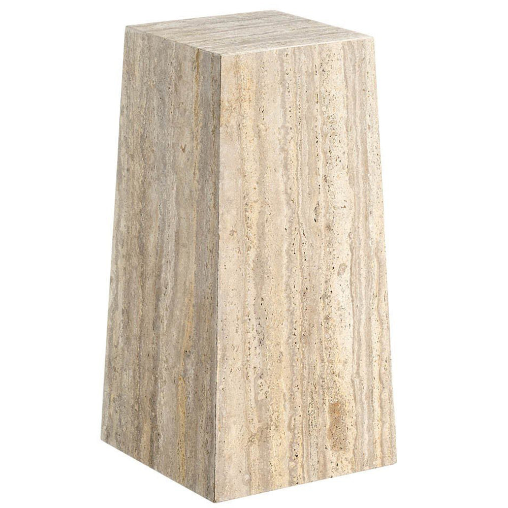 Rollier Spot Table, Gray Travertine-Furniture - Accent Tables-High Fashion Home