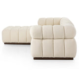 Roma 3-Piece Sectional w/Ottoman, Durham Cream-Furniture - Sofas-High Fashion Home