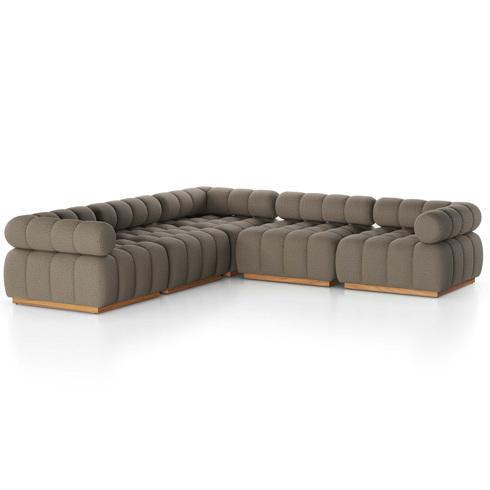 Roma Outdoor 5-Piece Sectional, Alessi Fawn-Furniture - Sofas-High Fashion Home