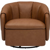 Roman Leather Swivel Chair, Aline Butternut