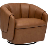 Roman Leather Swivel Chair, Aline Butternut