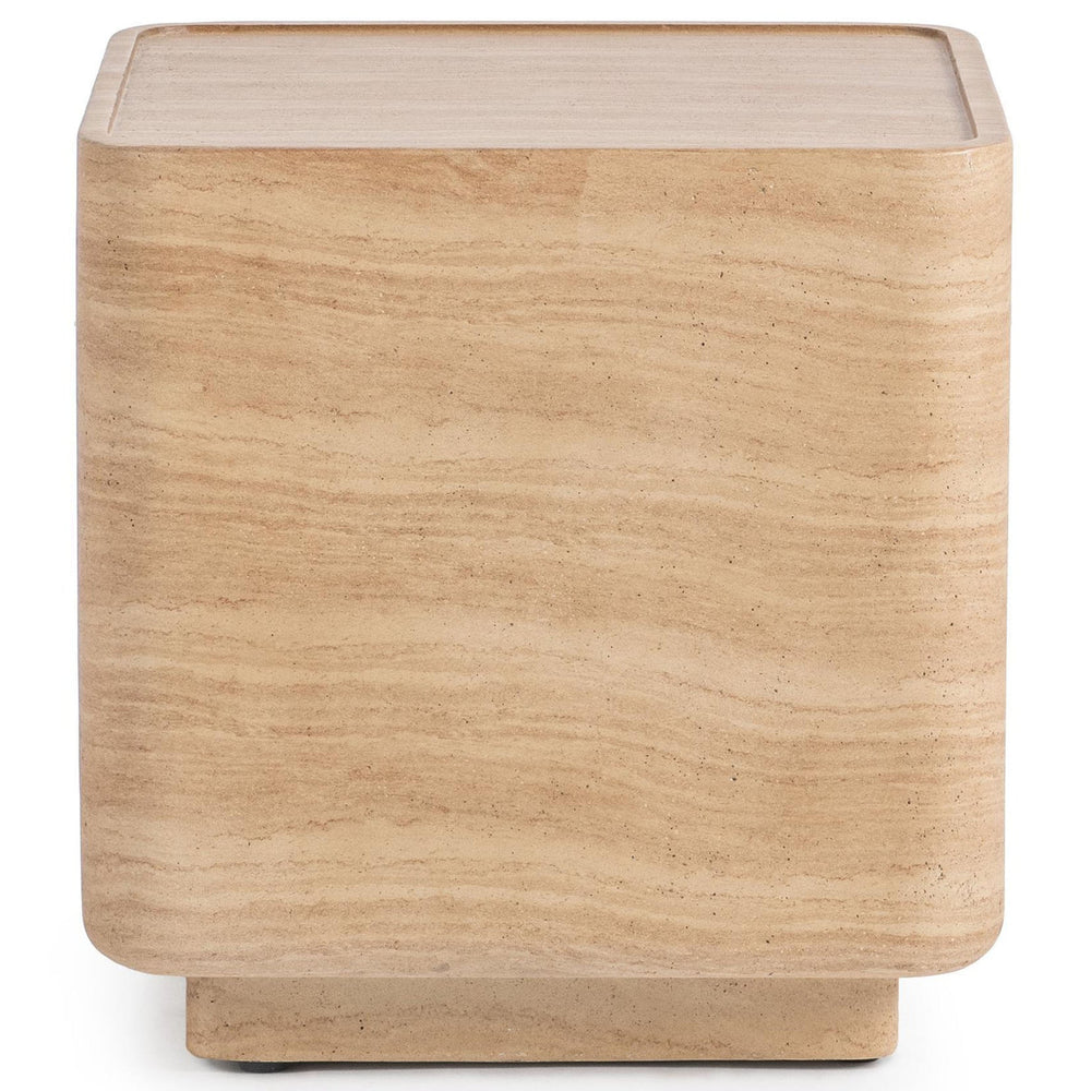 Romana Outdoor Accent Table, Beige-Furniture - Outdoor-High Fashion Home