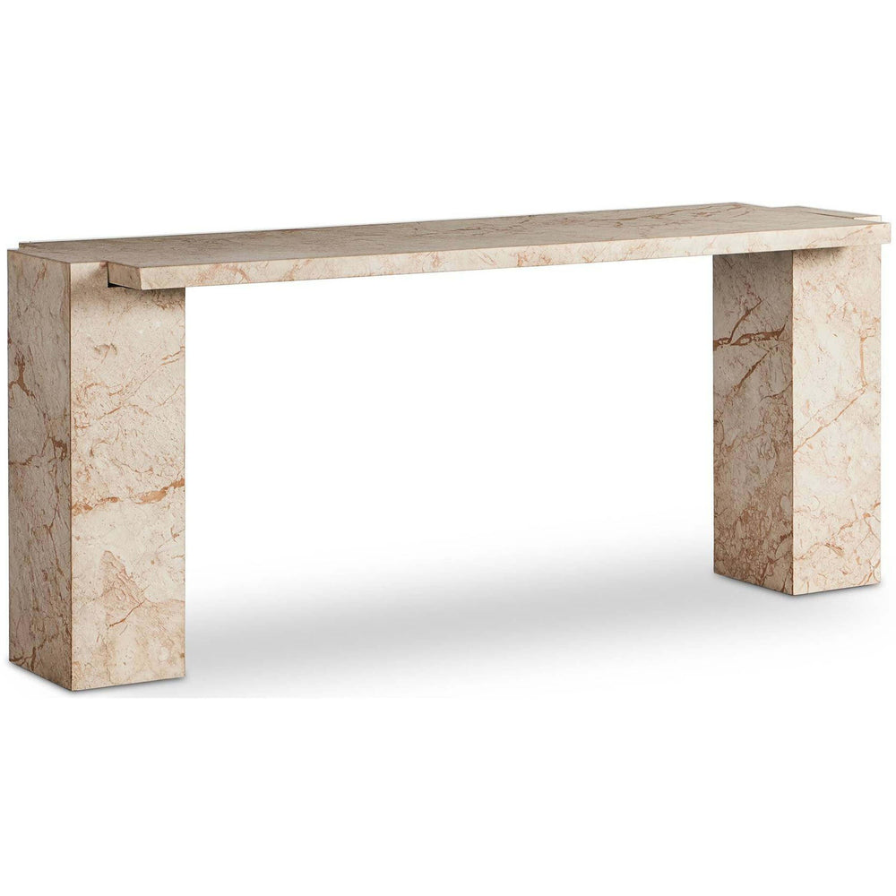 Romano Console Table, Desert Taupe Marble-High Fashion Home