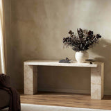 Romano Console Table, Desert Taupe Marble-High Fashion Home