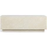Romy Rectangular Coffee Table, Cream Travertine Print