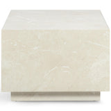 Romy Rectangular Coffee Table, Cream Travertine Print