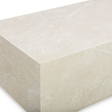 Romy Rectangular Coffee Table, Cream Travertine Print