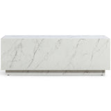 Romy Rectangular Coffee Table, White Marble Print