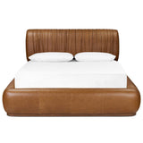 Ronaldo Leather Bed, Sonoma Chestnut by Four Hands-Furniture - Bedroom-High Fashion Home