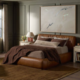 Ronaldo Leather Bed, Sonoma Chestnut by Four Hands-Furniture - Bedroom-High Fashion Home