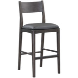 Rooney Leather Bar & Counter Stool, Jet Black