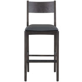 Rooney Leather Bar & Counter Stool, Jet Black