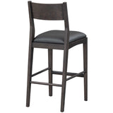Rooney Leather Bar & Counter Stool, Jet Black