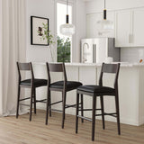 Rooney Leather Bar & Counter Stool, Jet Black