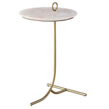 Rose Quartz Table, Soft Gold-Furniture - Accent Tables-High Fashion Home
