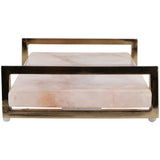 Rose Quartz Tray W/ Gold Handles, Pink-Accessories-High Fashion Home