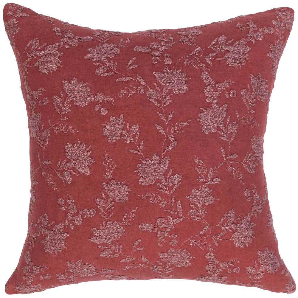 Rosecliff Pillow, Burgundy Red-Accessories-High Fashion Home
