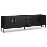 Rosedale Media Console, Ebony Oak-Furniture - Storage-High Fashion Home