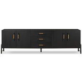 Rosedale Media Console, Ebony Oak-Furniture - Storage-High Fashion Home